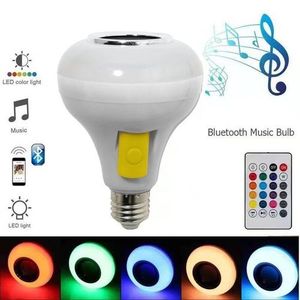 Spptty E27 12W LED RGB Bluetooth Haut-parleur Ampoule Musique Lecture  Lumière Lampe Avec Télécommande, LED Musique Ampoule, LED Lampe De Musique  Lampe 