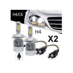 KIT DE 2 AMPOULES LAMPES HALOGENE PHARE XENON GAZ SUPER WHITE H4