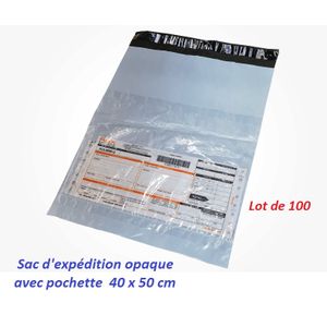 Emballage Services 100 Sac boutique 30x35cm Blanc & Élégant (colis