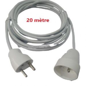 Sans Marque Rallonge électrique - Câble 2G x 0.75 / 3 M + 2 Prises mâles et  femelles 2P+T à prix pas cher