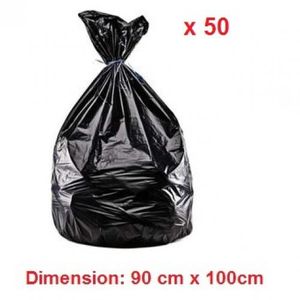 Lot de 25 sacs poubelles Noirs 100 x 70 cm