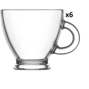 Tasses à café en verre (x6) et support en métal noir | Maisons du Monde