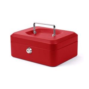 Sans Marque Caisse à monnaie a clé - Coffre fort - Boîte de rangement -  Rouge - 200 x 160 x 90 mm à prix pas cher