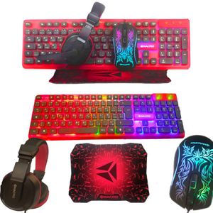 Generic Pack Gaming Souris gamer + Clavier USB RGB + Hub Type-c + Tapis  gamer à prix pas cher