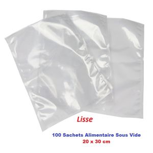 Emballage Services 100 Sachets Sous Vide 20x30 LISSE Alimentaire