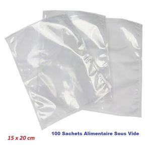 Emballage Services 20 Sachets Alimentaire Sous Vide GAUFRE 20 x 30 cm  transparent à prix pas cher