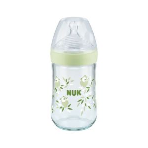 Biberon first choice+ en verre 0-6 mois 240 ml jaune- nuk