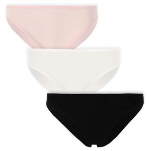 KONTAKT Lot de 3 slips - femme - coton stretch - Rose/Blanc/Noir à