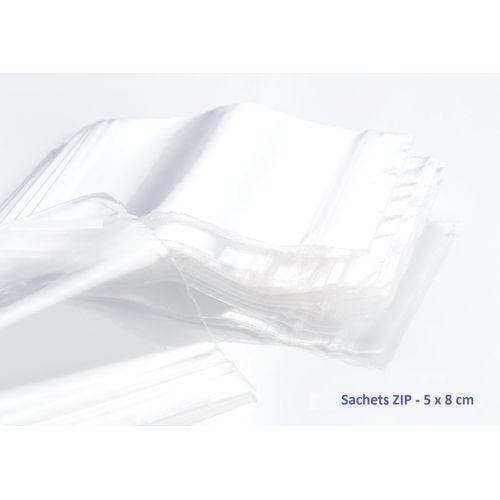 Emballage Services 100 Sachets 5 x 8 cm - Alimentaire - Fermeture ZIP -  Transparent à prix pas cher