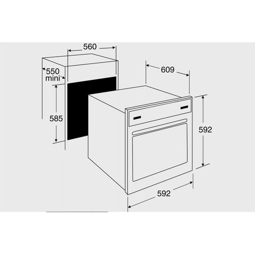 STAR ONE Four Encastrable Electrique - Chaleur Tournante - inox