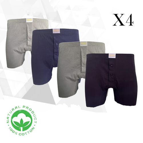 Homme Lot de 4 slips short - Noir - Bleu marine - Gris à prix pas cher