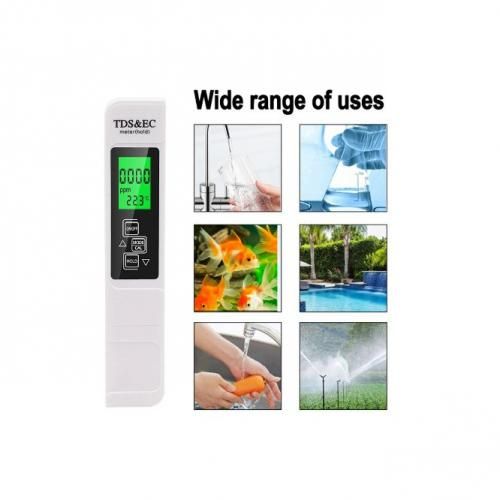 Testeur de Qualité de l'eau 3 en 1 Professionnel TDS Mètre Portable LCD  Numérique TDS Conductivité Température Mètre,Blanc - Cdiscount Bricolage