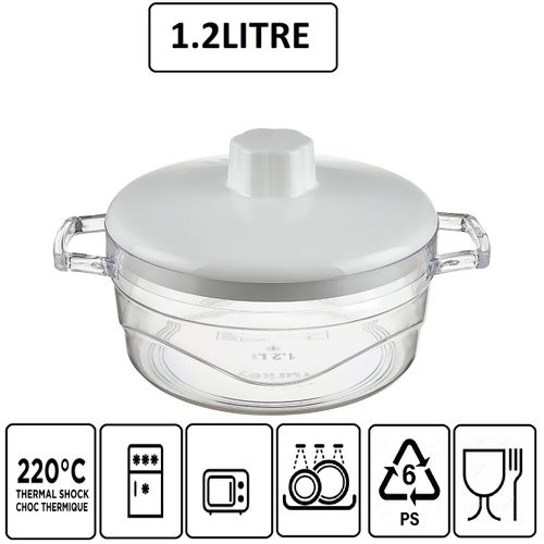 Molto Bol En Plastique Alimentaire PS6 Pour Micro-onde-1.2 Litres Avec  Couvercle-Rose à prix pas cher