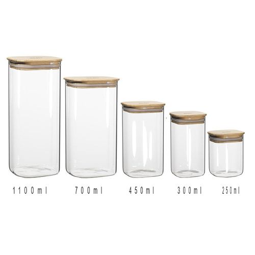 Balsa 1 boite de rangement en verre avec couvercle en bois 700ml