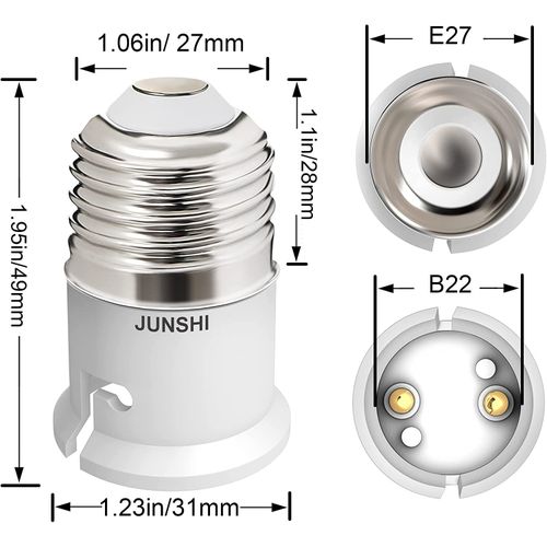 Sans Marque Lot 5 Adaptateur E27 à B22 - Convertisseur de Douille