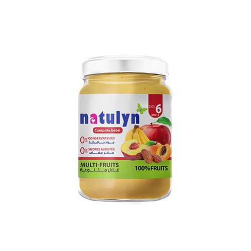 Natulyn Compote bébé multifruits - 135 Gr à prix pas cher