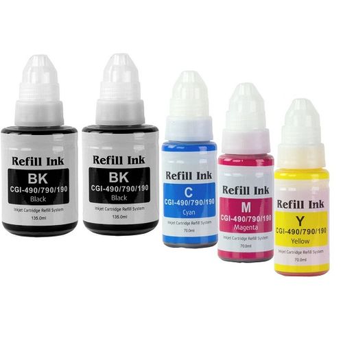 Refill Ink Printer Pack de 5 bouteilles d'encre compatible CANON
