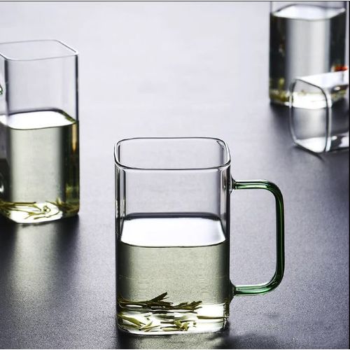 Arow Tasse en verre carrée- Tasse à café Transparente - Tasse 460ml à prix  pas cher