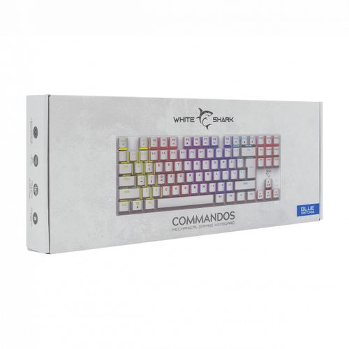 Slide  #4 white shark Clavier gaming Mécanique COMMANDOS CRNA GK-2106 Interrupteur Rouge - Blanc