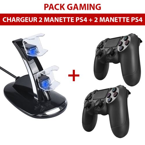 Generic Pack gaming Chargeur 2 Manette ps4 + 2 Manette ps4 à prix