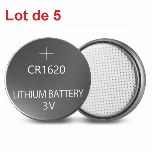 Détails du Lot de 5 piles au lithium CR1620 3V