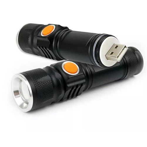 Lampe de poche a 4 LED haute puissance Rechargeable par USB, Mini lampe de  poche Portable