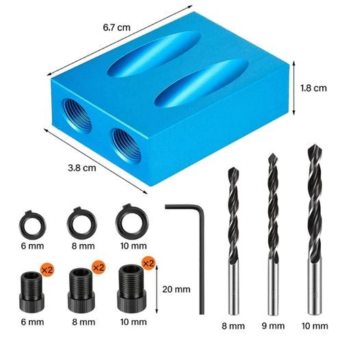 Sans Marque Gabarit de Trou de Poche pour Menuiserie - Kit de perçage  d'angle de 15 degrés à prix pas cher