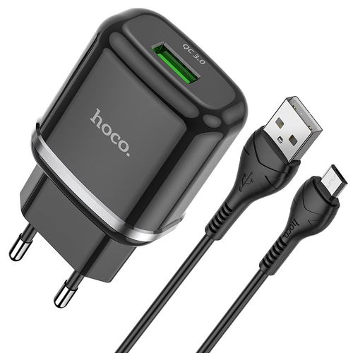 Hoco Chargeur Secteur N3 Single 3.0A 18W Plus Cable Micro USB image 0