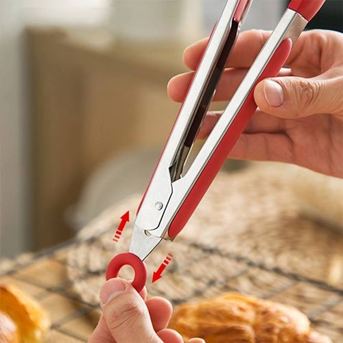 Sans Marque Pince Cuisine avec Poignée Silicone , Pince Buffet  Anti-adhé-Rouge à prix pas cher