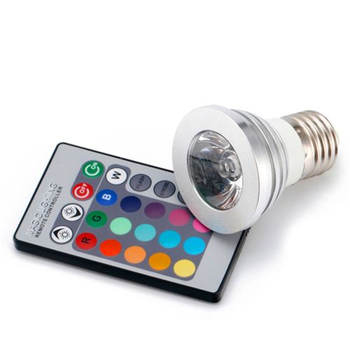 Lampe LED - RGB - Avec commande - 220v - E27