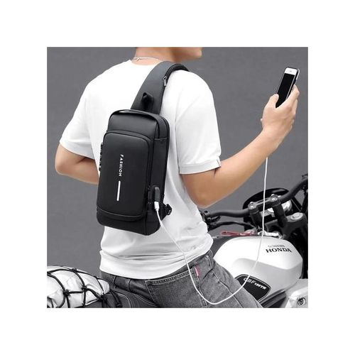 Sac à bandoulière anti-vol USB : Sac homme bandoulière, Sac à