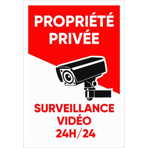 Panneau Propriété Privée Sous Vidéo Surveillance