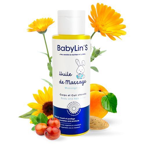 Baby Babylin's- Huile de massage pour bébé- Adoucissant et apaisant-Corps  et cuir chevelu-100 ml à prix pas cher