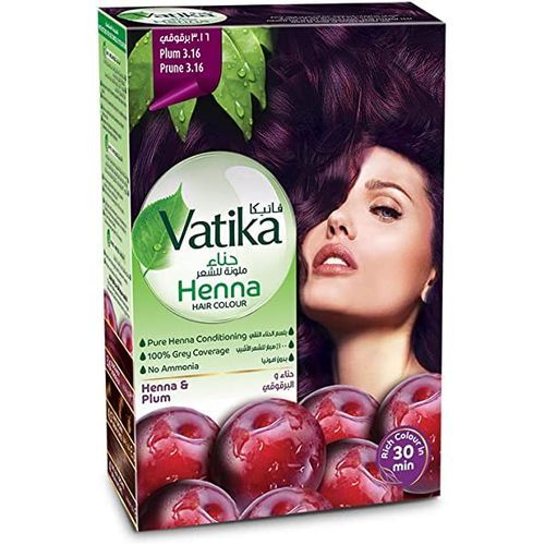 Vatika Henné pour cheveux - henné et prune - Couleur Prune - 3.16 - 10g x 6 image 0