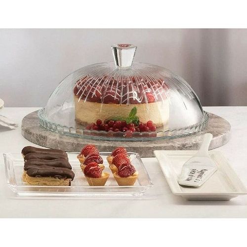 Home of Cake Plateau à gâteau avec pied Puro Medium en noir mat avec  couvercle en verre, Ø 28,5 cm : : Cuisine et Maison