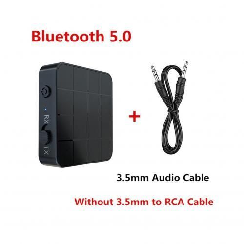 Récepteur-transmetteur bluetooth 5. 0 avec adaptateur de musique sans fil,  stéréo, mains libres, micro,pour voiture, pc, tv, casque