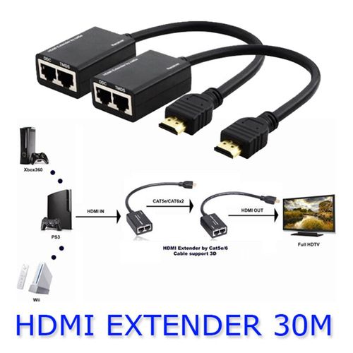 Adaptateur HDMI Vers RJ45 Extender Noir au meilleur prix en Tunisie