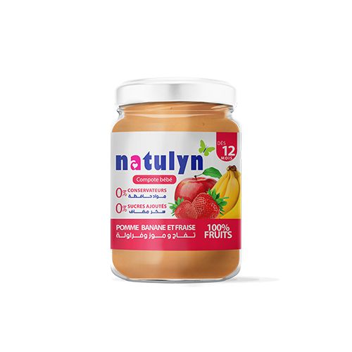 Natulyn Compote bébé de pomme et banane - 135 Gr à prix pas cher