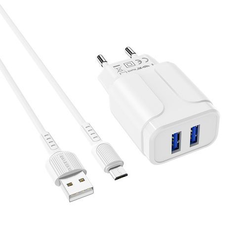 Chargeur Voiture Borofone 2.4 A USB Pour Micro Blanc - Spacenet Tunisie