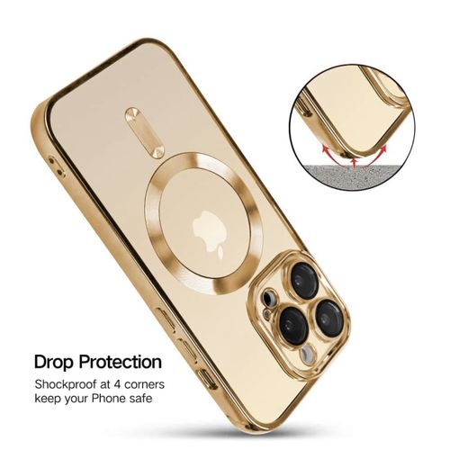 Coque iPhone 11 Pro Max GOLD Brillant Magnétique avec Ring & Protection de  Camera en TPU Rose Light