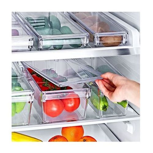 Boîte de rangement pour réfrigérateur – Boîte de rangement transparente  pour aliments frais en plastique, rangement cuisine, rangement frigo