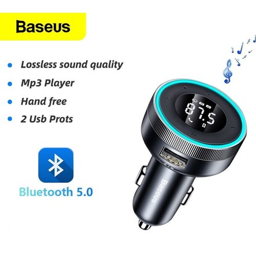 Transmetteur FM Bluetooth 5.0 AUX MP3 Chargeur USB Voiture Prise Allume- Cigare