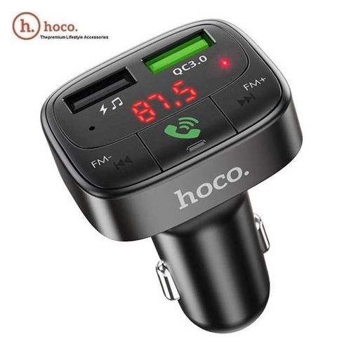 Hoco Transmetteur FM Bluetooth - Lecteur MP3/ Clé USB - Chargeur Rapide 2 X  USB 5V/3A 18W + 5V/3.1A à prix pas cher