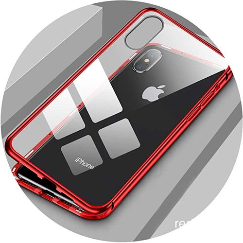 Coque magnétique double à 360° Couverture complète pour iphone XS MAX - rouge image 0