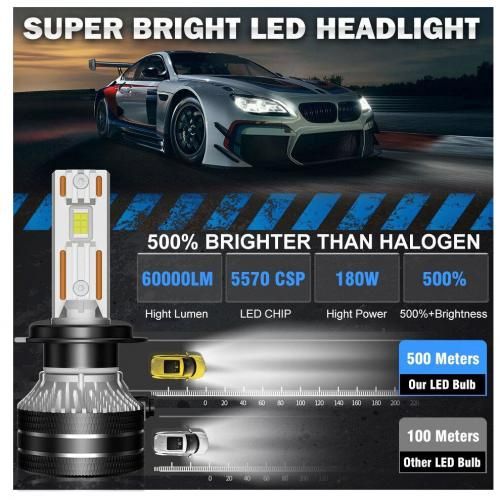 Lumières de sauna à LED pour automobiles, ampoules de voiture, 4 côtés,  Canbus, 100W, 12000LM, 3000K, 6000K, 8000K, résistant à 360, 12V