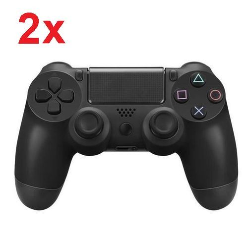 Lot de 2 manettes Sans Fil compatible avec PS4 - Noir image 0