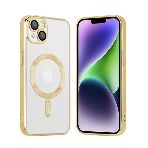 Sans Marque Coque pour iPhone 13 pro max Magnétique - transparent -  Antichoc - bord gold à prix pas cher