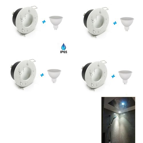 Spot étanche IP65 salle de bain Blanc pour LED