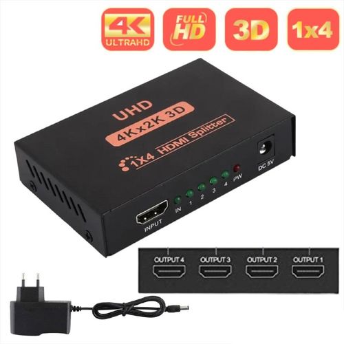 Sans Marque Splitter HDMI - 4 Ports - FULL HD - 4Kx2K - 4en1 à