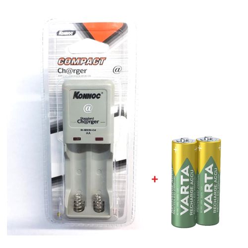 KONNOC Chargeur piles avec 2 Piles AA 2100 mAh- Its à prix pas cher